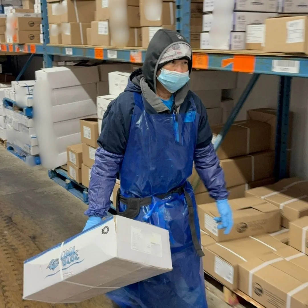 Picking a frozen case for a customer order