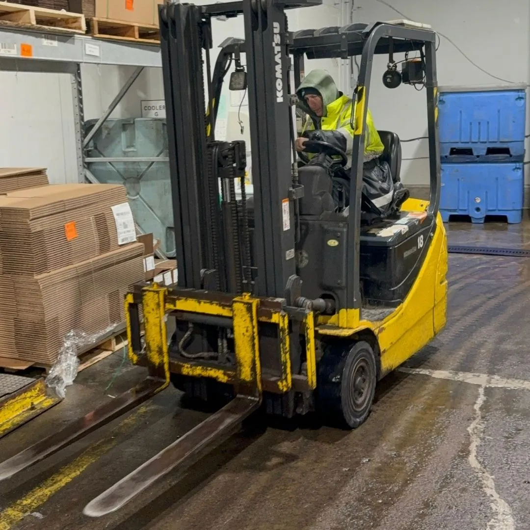 Operating a forklift in the Richmond warehouse